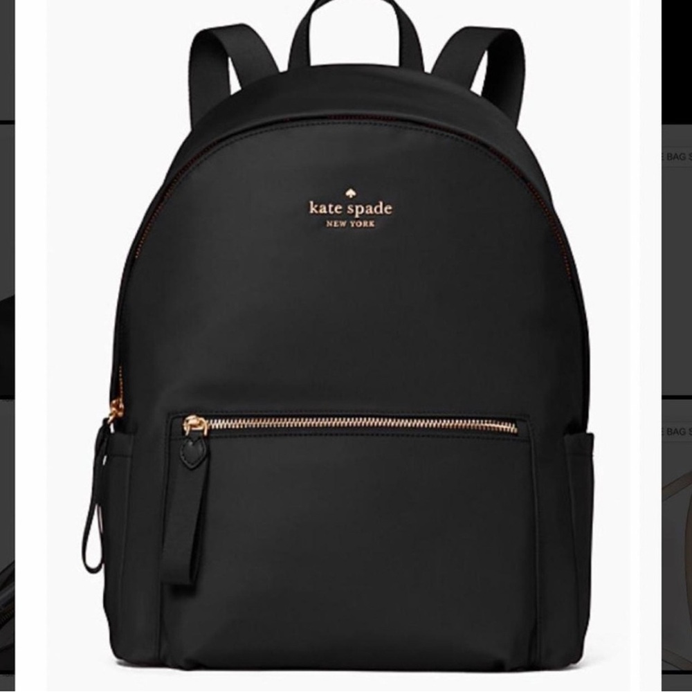 Kate Spade Black and Gold Backpack